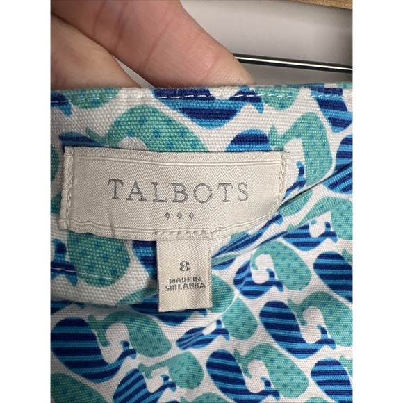 Talbots Whale Print Stretch Cotton Pencil Skirt Women's Size 8 - Picture 2 of 6